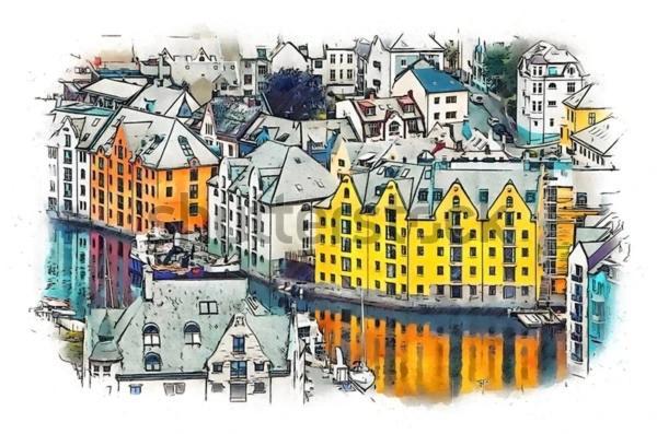 Charming Apartment In Alesund Center With Free Parking Dış mekan fotoğraf